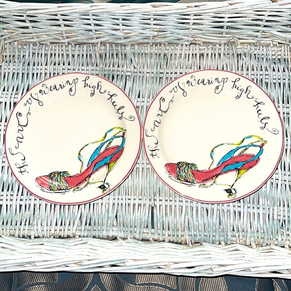 ROSANNA Boxed Set of 4 Stylish Salad Plates In Carrying case - High Heels shoes - Picture 8 of 13